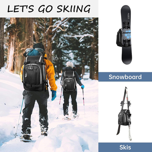 Sac à dos pour chaussures de ski 50L, résistant aux rayures, avec poche pour casque et lunettes, sangle à boucle, fond résistant à l'usure, sangles pour ski et snowboard - Product Image 6