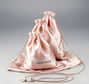 Fashion <b>Satin</b> Drawstring Pouch Small Capacity Portable Jewelry Storage Bag With Logo Customization Available In Multiple Colors - Product Image 2