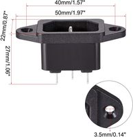 IEC C14 Toma de corriente 10A 250V AC Tornillo en PCB Entrada-Panel Conector de montaje en chasis