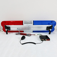 BIAOCHI Hochleistungs-17-Blitz-Stroboskop-LED Rot-Blaue Warnleuchte 47'' Auto-Dachwarnleuchte mit 12V CJB-200W Sirene & Lautsprecher