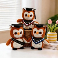 Peluche Hibou Personnalisée pour la Remise des Diplômes, Vente en Gros, Fabricant OEM ODM, Peluche Hibou Douce Rembourrée avec Toque de Remise des Diplômes, Cadeau de Remise des Diplômes Personnalisé