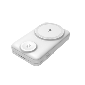Nouvelle conception, batterie externe magnétique sans fil 7700 mAh, charge rapide 22,5 W, chargeur portable avec chargeur d'écouteurs TWS et support de téléphone - Product Image 2