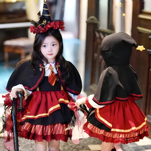 Lindo vestido <span class=keywords><strong>de</strong></span> princesa disfraz <span class=keywords><strong>de</strong></span> Cosplay para niñas niños Halloween Lolita Academy capa con brujas - Product Image 6