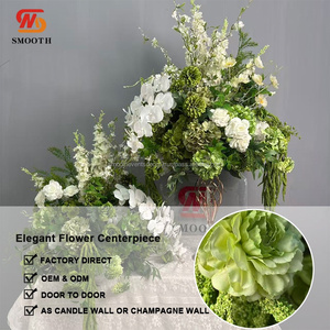 Suave alta calidad nueva tendencia 5D mullido gran flor verde bola verde Swag flor centro de mesa para mesa de fiesta - Product Image 3