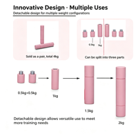 Ensemble d'haltères en silicone détachables, 3 configurations de poids, logo personnalisé, Pilates, entraînement physique, ensemble d'haltères réglables
