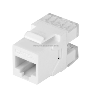 หัวต่อสายเคเบิล Cat5E Keystone UTP แบบไม่ต้องใช้เครื่องมือ 180 องศา RJ45 แบบไม่มีฉนวนป้องกัน 8P8C สำหรับพอร์ตเครือข่าย T568A/B พร้อมรหัสสี ขนาดสาย 22-26 AWG - Product Image 1