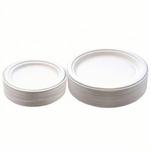 Plato Desechable de Bagazo de 10 Pulgadas - Compostable, Resistente a la Grasa, Ideal para Entrega de Alimentos/Comidas Empaquetadas/Servicios de Comida para Llevar/Catering - Product Image 1