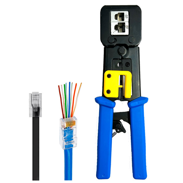 Rj45 Connector Cat5e Cat6 Network Pass Through Crimping Tool Crimping Tool RJ45 Crimping Tool