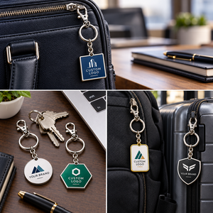 Llaveros Metálicos Personalizados con Logotipo Corporativo, Llaveros de Aleación de Zinc Cepillado con Cierre de Mosquetón - Product Image 2