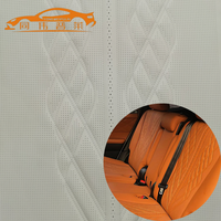 Tissu vinyle matelassé PVC/PU/TPU, broderie PVC/PU/TPU, épaisseur 8-10 mm, double couture, 4 couches, avec support en éponge, pour revêtement de sièges auto