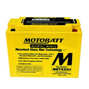 Batterie de moto Motobatt MBTX24U 12V 25Ah AGM Technologie de matériau absorbant en verre - Product Image 1