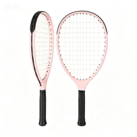 Raquette de tennis rose Rolafitness TYPTI, 269 g, légère, avec grip, cordage en polyester, pour débutants