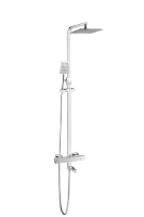 Colonne de Douche Mitigeur Murale Carrée de Haute Qualité pour Salle de Bain avec Robinet Mitigeur Thermostatique et Douche Pluie