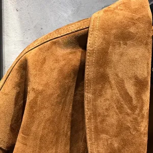 Veste surdimensionnée pour femmes de haute qualité, veste en cuir de mouton véritable, veste en daim vintage - Product Image 4