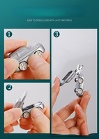 Nouveau modèle de coupe-ongles compact avec couvercle pliable, ciseaux à ongles avec porte-clés, ensemble cadeau de couteau à ongles