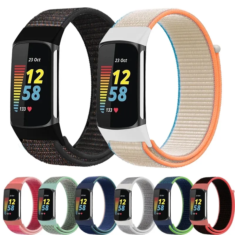 Strap for Fitbit Charge 5 Smart Watch accessories Sports Nylon Loop Bracelet Wristband Correa Pulsera for fitbit Charge 5 Band