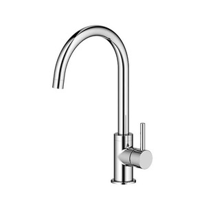 Robinet de cuisine en acier inoxydable simple, design moderne, robinet de lavabo extractible, eau chaude et froide, poignée unique - Product Image 1