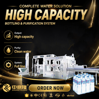 Ligne de production automatique d'eau en bouteille haute capacité, machine de remplissage d'eau minérale, système de purification complet