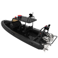 Bateau gonflable à double coque en aluminium de 25ft 760cm avec toit rigide