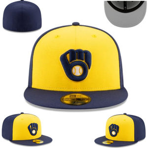 Gorra de Béisbol Milwaukee <span class=keywords><strong>Brewers</strong></span>, Protección UV, Transpirable e Impermeable, Bordada, Completamente Cerrada, Unisex, para Todas las Temporadas - Product Image 3