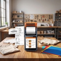 Terminal POS Portátil A5 V3 SCPOS con Pantalla IPS HD de 5.5'', 4+64GB, Impresora Térmica Integrada de 58mm, USB, Wi-Fi, NFC, BT, Doble SIM