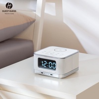 Gast Gok Stijlvolle En Luxe Design Digitale Metalen Hotel Wekkers Voor Woonkamer Usb Draadloos Opladen Bluetooth Functies