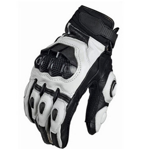 Full Finger Motorcycle Riding Gloves White Black Unisex Adult <b>Cycling</b> Gear - Product Image 2