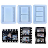 Moule en silicone YS pour cadre photo, art en résine, shaker, carte créative, pendentif, sable mouvant transparent, pour loisirs créatifs DIY, moulage d'époxy, pour porte-clés