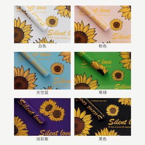 Luxury 58*58cm Sun Flower <b>Pattern</b> Printed Plastic Waterproof Flower Wrapping <b>Paper</b> for Florist Wrapper - Product Image 5