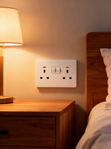 <strong>UK</strong> Standard Durable White Double <strong>13A</strong> Single Pole Plastic <strong>Socket</strong> with Light Suitable for Modern Home Office Hotel Rooms - Product Image 6