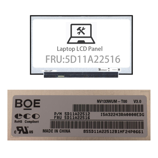Touch Display for Lenovo X13 Gen2 Part FRU 5D11A22516 Brand New Laptop LCD Screen Replacement 40pins 13.3 NV133WUM-T00 1920*1080