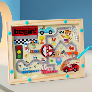 Juguete Educativo Temprano para Niños, Bolígrafo Magnético Divertido con Cuentas, Clasificación de Colores, Laberinto de Papel, Coordinación Mano-Ojo - Product Image 4