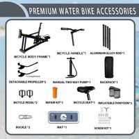Vélo aquatique à ponton plat 1 place, cadre en aluminium avec plateforme avant gonflable, faible résistance pour la mer, portable, de Chine Lumark