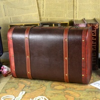 Coffre portable en bois personnalisé, boîte style rétro