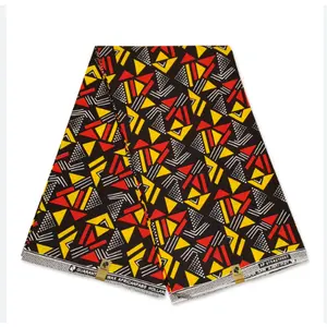 Оптовая продажа, эластичная ткань с Африканским восковым принтом, разные цвета, простой дизайн, ткань для одежды