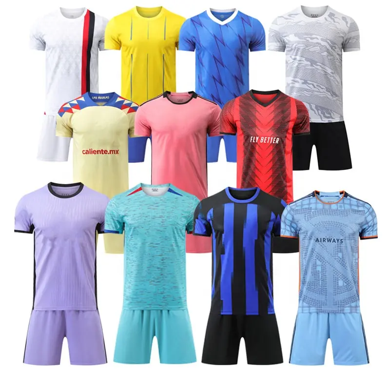 Kaus olahraga jaring cepat kering Premium kaus seragam tim kualitas Thailand Jersey sepak bola sublimasi kaus sepak bola