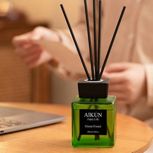 Aikun Small Batch Brown 200ml Window Water Transfer Any Scent Lasting Red Glass Bottle Reed <b>Diffuser</b> Set for Decor Store Buyer - Product Image 4