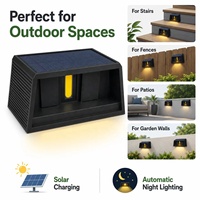 Lámpara Solar de Pared Brillante de 300LM con 20 COB, Batería de 1200mAh 18650 para Escaleras, Cercas, Patios, Jardines, Iluminación Exterior