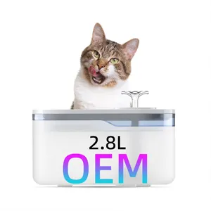 OEM ODM 2.8L akan su otomatik kedi su çeşmesi kendini temizleme dolaşım sistemi Pet su çeşmesi filtre ile