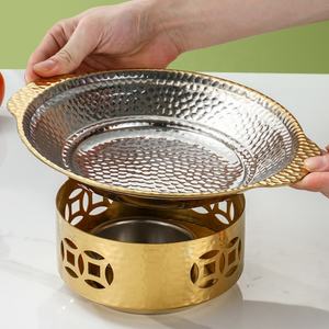 Vente directe Triply 304 Réchaud à <span class=keywords><strong>alcool</strong></span> en acier inoxydable Pot chaud antiadhésif Buffet chauffe-plats - Product Image 4