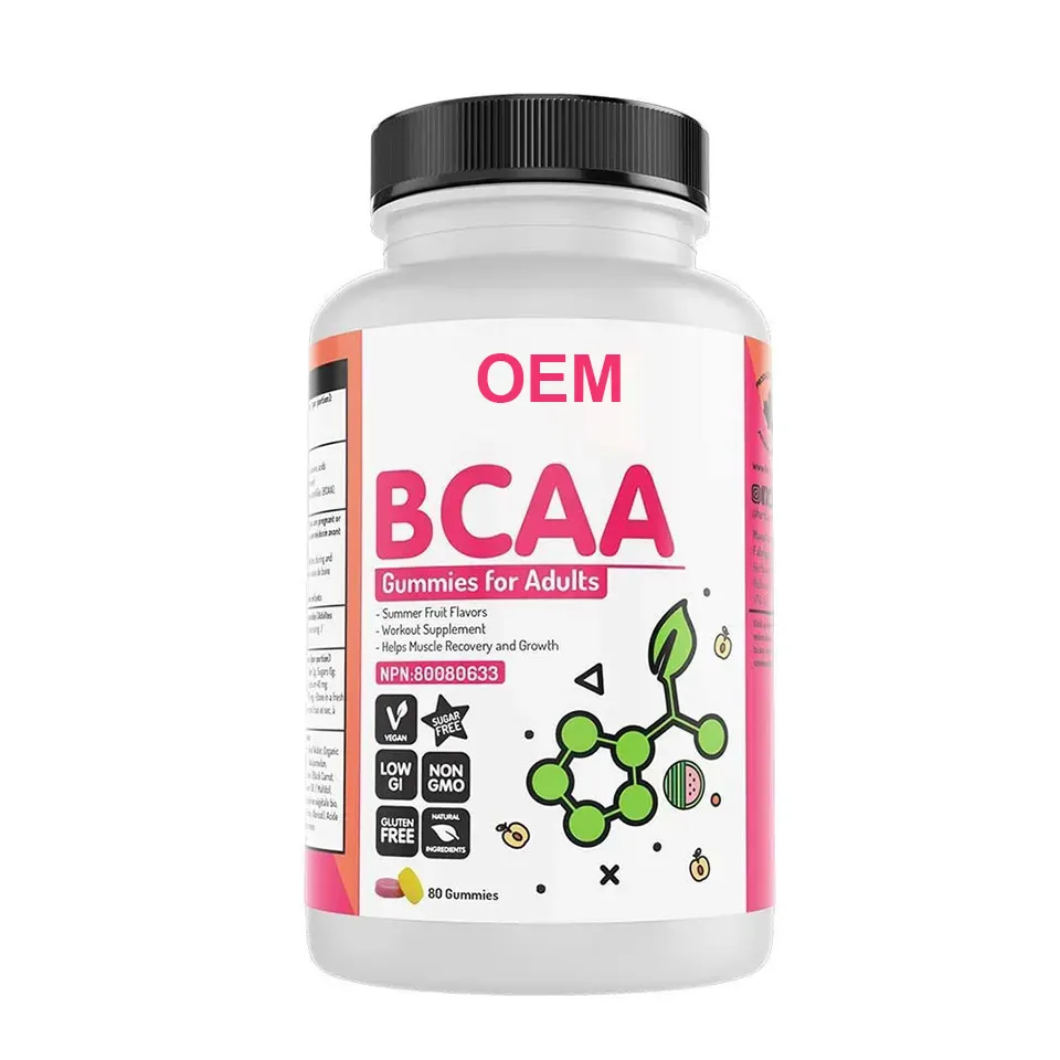 Label pribadi pra latihan pemulihan otot Keto Gummies BCAA asam Amino untuk pertumbuhan ramping
