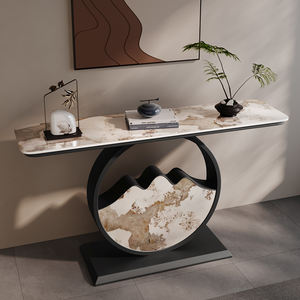 Mesa de entrada de losa de roca de lujo ligera, decoración de sala de estar gabinete de entrada Terraza Arte Terraza escénica de extremo ultra <span class=keywords><strong>estrecho</strong></span> - Product Image 3
