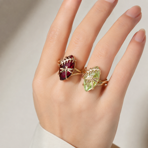 Anello a forma di libellula in stile verde, design naturale, accessori alla moda per l'uso quotidiano - Product Image 2