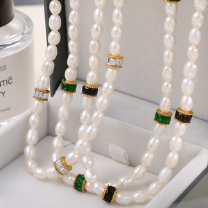 Freshwater Pearl Necklace And <b>Bracelet</b> <b>Set</b> For Women Irregular Bezel Setting Everyday Wear - Product Image 2