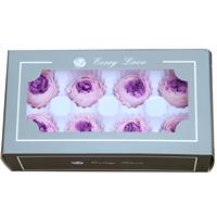 Boîte de fleurs de roses, arrangements floraux, têtes de roses éternelles de 4-5 cm, longue durée de vie, pour la décoration d'événements de mariage, rose préservée