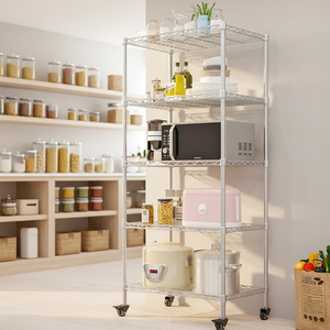 Estanterías de Alambre Cromado |   4 Niveles |   Capacidad máxima de 300 kg por estante |   Diseño Flexible - Product Image 1