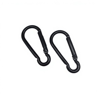 Mousqueton en alliage d'aluminium noir mat en forme de gourde HT No 6 pour extérieur, fixation rapide pour tente et sac à dos
