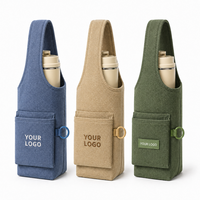 Housse en toile premium avec poche et sac de transport pour bouteille d'eau portable en texture écologique lavable avec points de renforcement