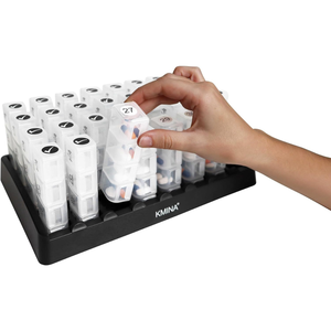 Organizador de Pastillas Mensual, 4 Dosis, Dispensador de Medicamentos KMINA K40049 - Product Image 3