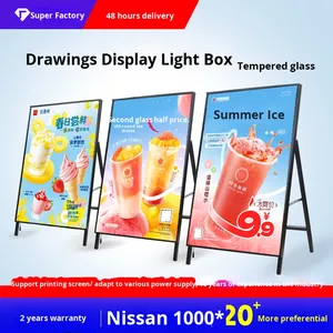 Siêu mỏng dọc sàn đứng dẫn hiển thị dấu hiệu đứng ánh sáng Hộp Áp phích đứng cho quảng cáo thắp sáng hộp hiển thị - Product Image 2